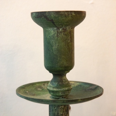 Patinated Bronze Candle Holder 